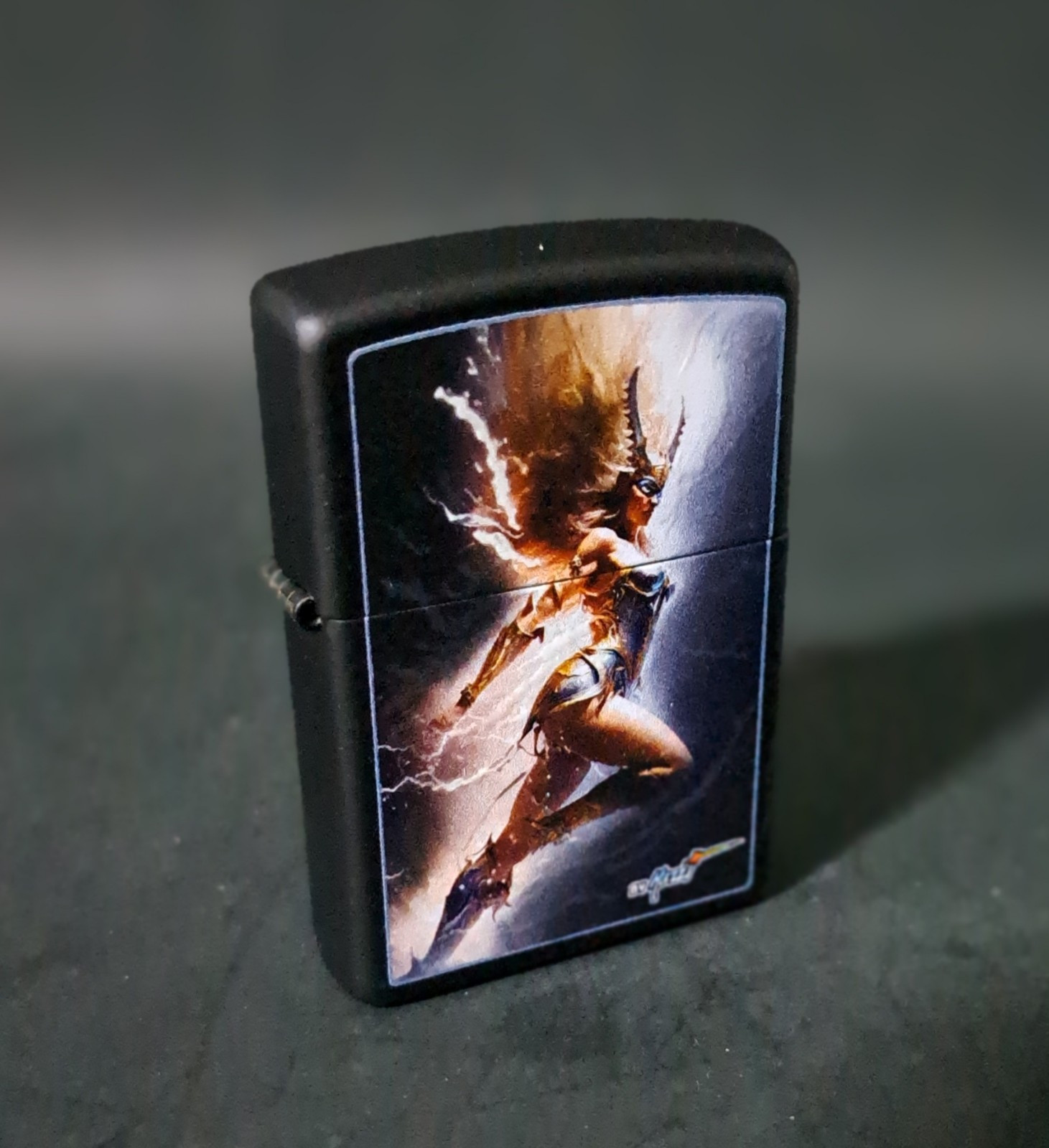 Custom Engraved Goddess Of Lightning Black Matte Zippo Lighter | New 2024