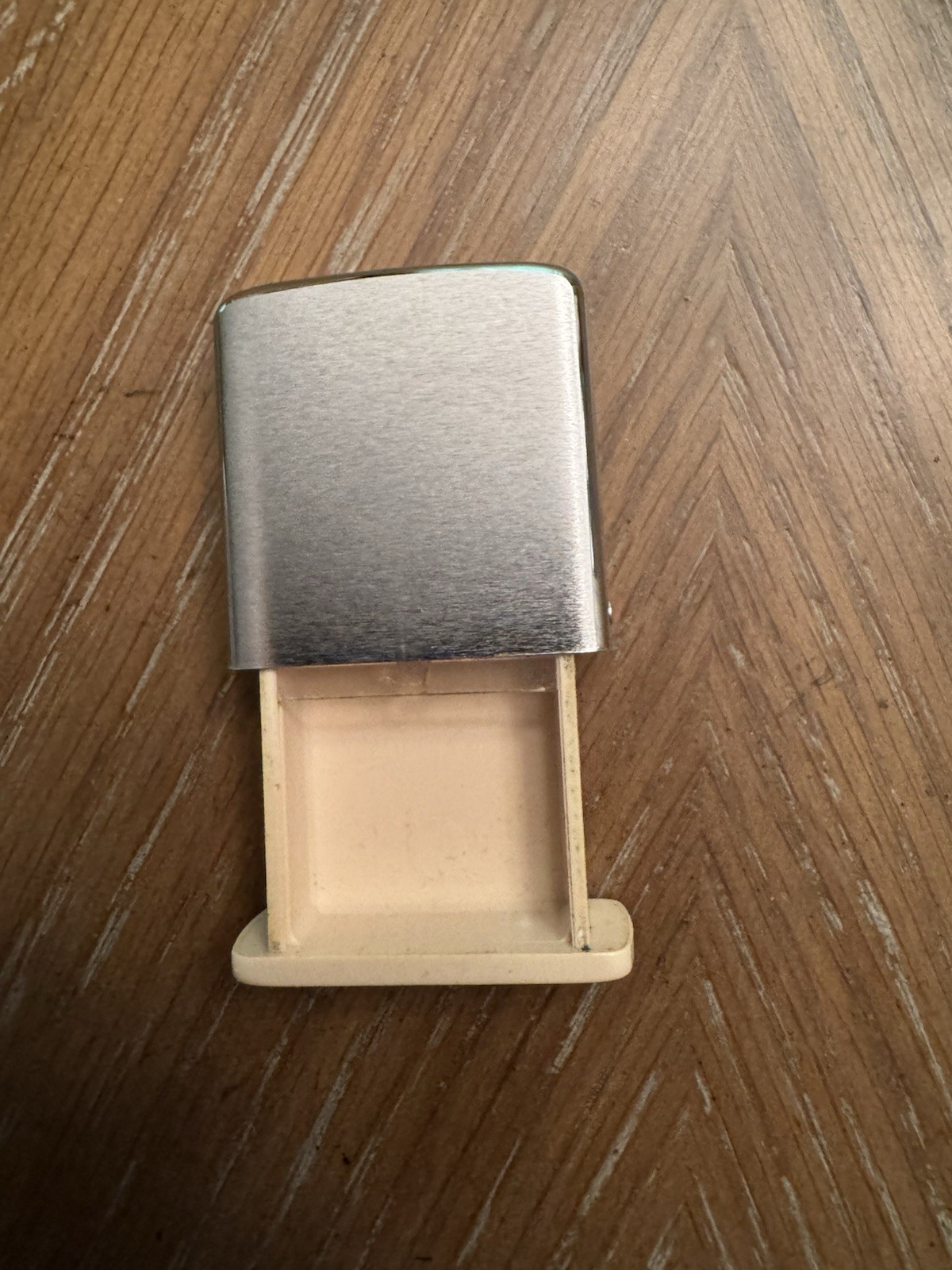 Zippo Pill Box – Nice Condition – Cracked Sliding Door – Works Fine