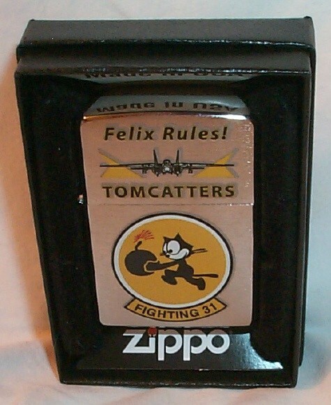 Felix Tomcatters Fighting 31 Squadron ZIPPO Lighter New 2024 MINT/Box Navy