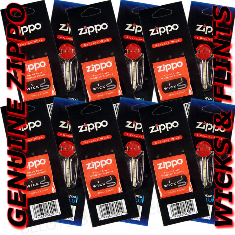 Zippo Replacement SET of 6 Wicks 2425, & 6 Flints 2406N FREE SHIPPING NEW