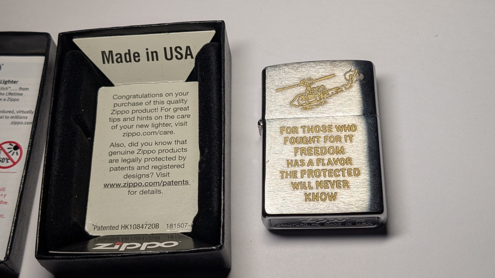 Zippo Lighter Vietnam War Trench Art Design Freedom Has A Flavor 2023