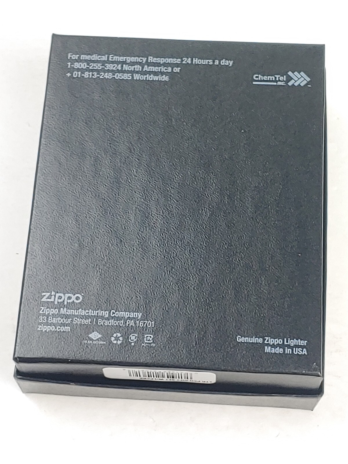 Zippo Marlboro Stripe Windproof Lighter w/ Zippo Black Leather Pouch in Gift Box