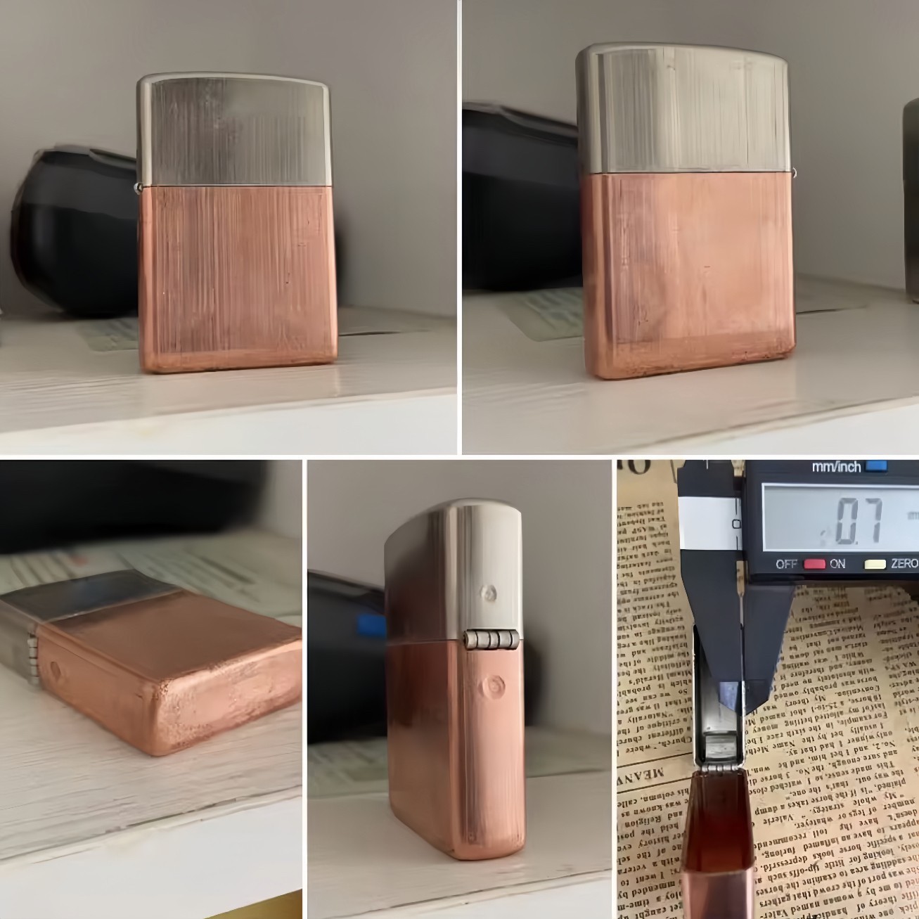 Copper Lighter Case For Zippo Lighter Inserts – Unpolished Housing