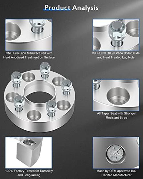 4PCS 5×4.5 to 5×4.5 Hub Centric Wheel Spacers 1.25 inch 5×4.5 wheel spacers