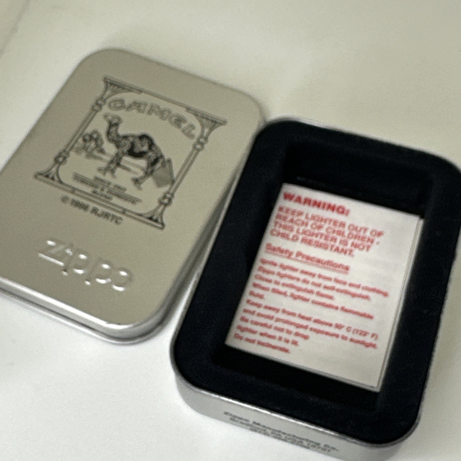 1997 Zippo Lighter Camel Cigarettes 1932 Replica Outside Hinge – Mint In The Box