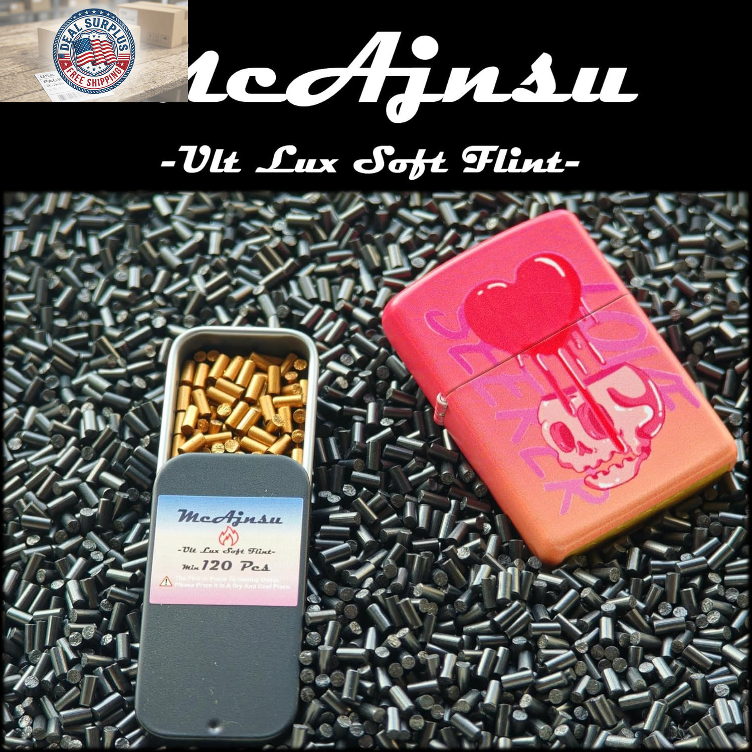 120Pcs Premium Lighter Flints | Universal Refills for Zippo, Clipper & Most Ligh