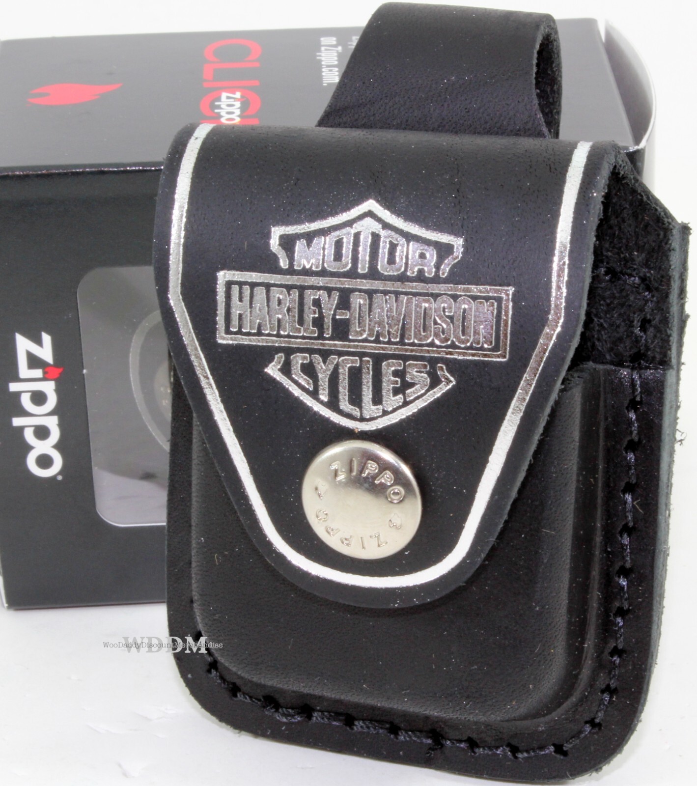 Harley-Davidson Zippo Black Leather Lighter Pouch/Case/Holder Belt Clip Sheath