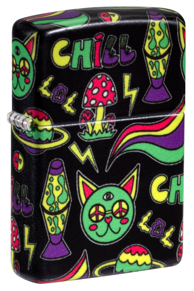 Zippo Glowing Chill Design Glow-in-the-Dark Green Windproof Pocket Lighter, 4…