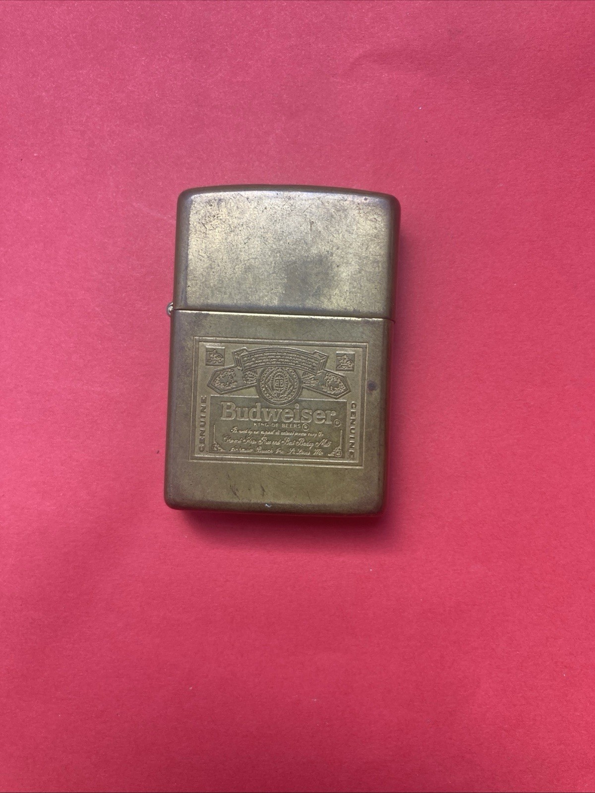 1993 Budweiser Brass Zippo Lighter Beer Advertising Barware USA Made Vintage -EL