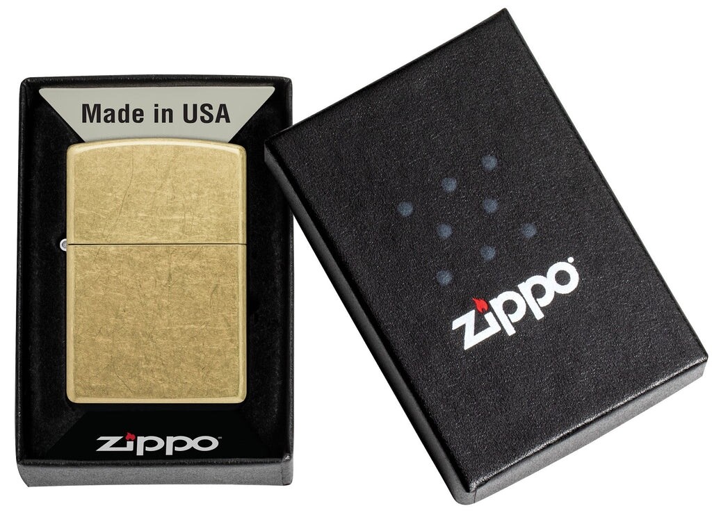 Zippo Windproof Brass Lighter With Street Brass Finish, 48267, New In Box