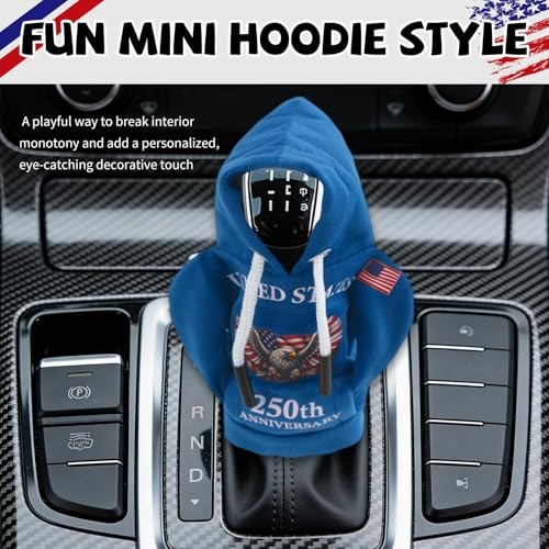 USA 250th Anniversary Gear Shift Cover,4th of July Decorations Funny Car Blue