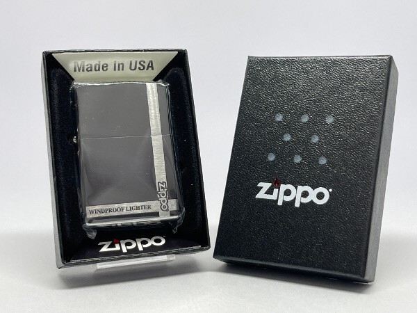 Zippo Oil Lighter Classical Design Logo Silver Black Regular Case Japan