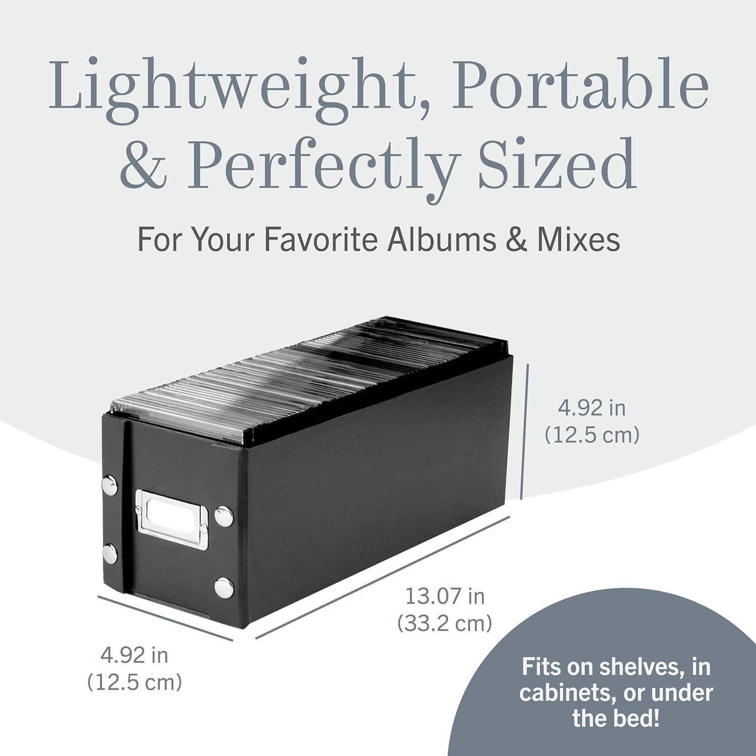Snap-N-Store CD Storage Box – 2 Pack – Durable 5.1 x 5.1 x 13.2 Inch Disc Hol…