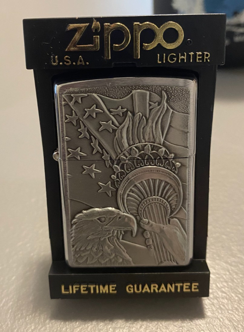 Harley Davidson Zippo Eagle American Flag Statue of Liberty 2006 Never Used