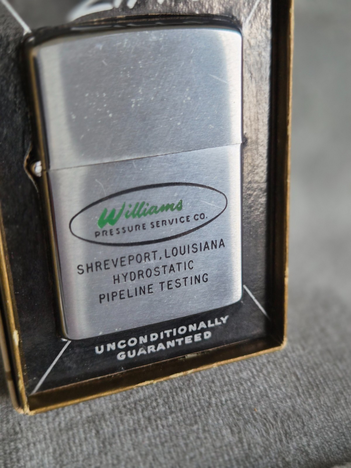 Zippo 1960s Williams Pressure Service Co Shreveport, LA Advertising Great Shape
