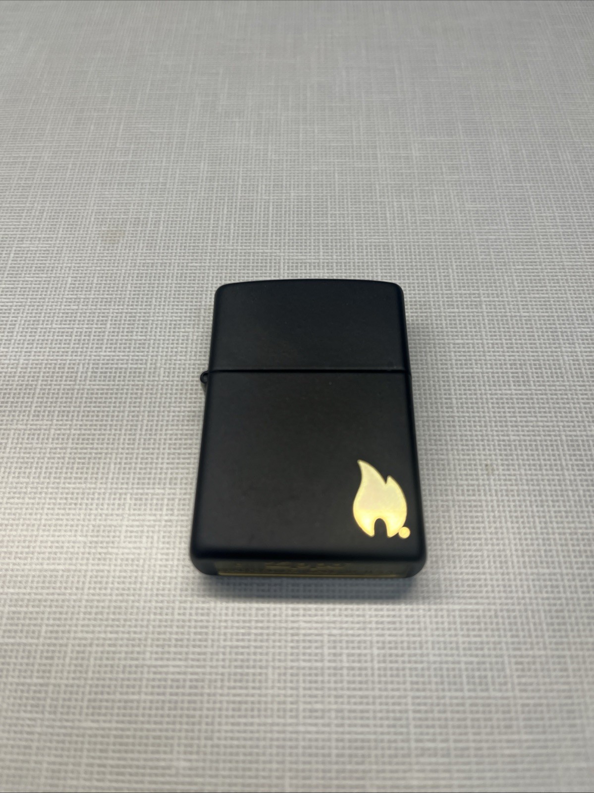 H 22 Zippo Lighter Black Matte Finish Gold Flame Logo