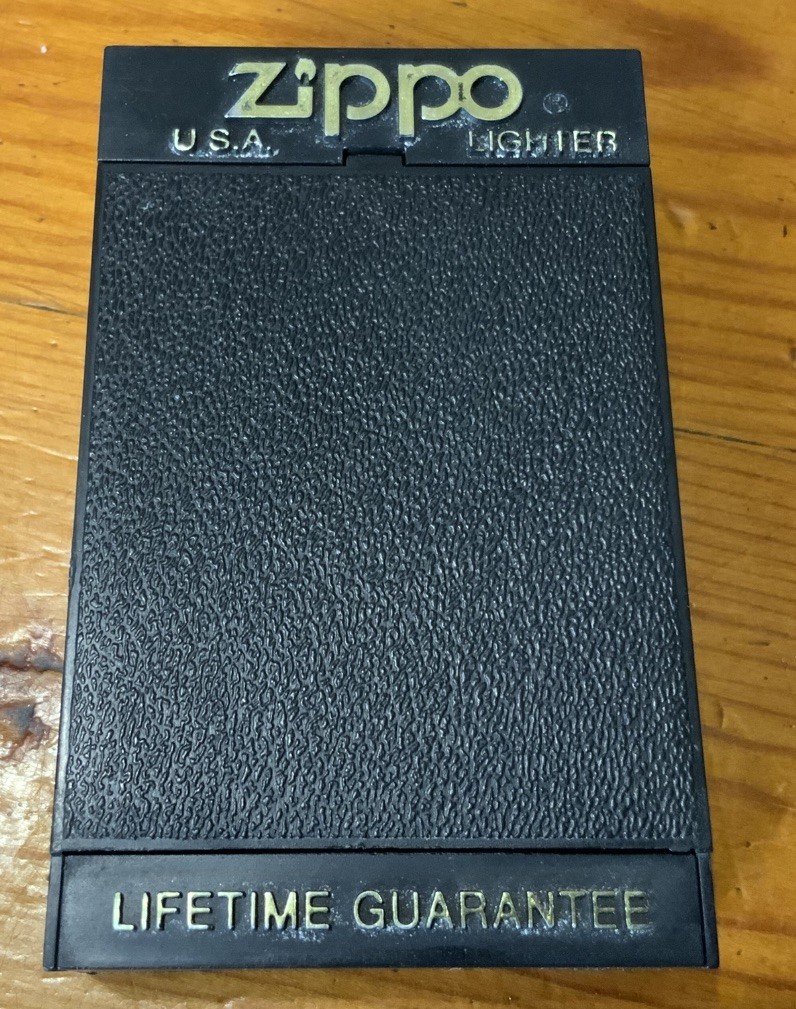 Zippo 218ZB, Classic Black Matte Lighter Red Border, Zippo Logo, Full Size 1996