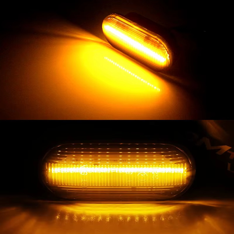 2pcs Euro Style Smoked Lens Amber LED Side Marker Lights For Volkswagen MK4 Golf
