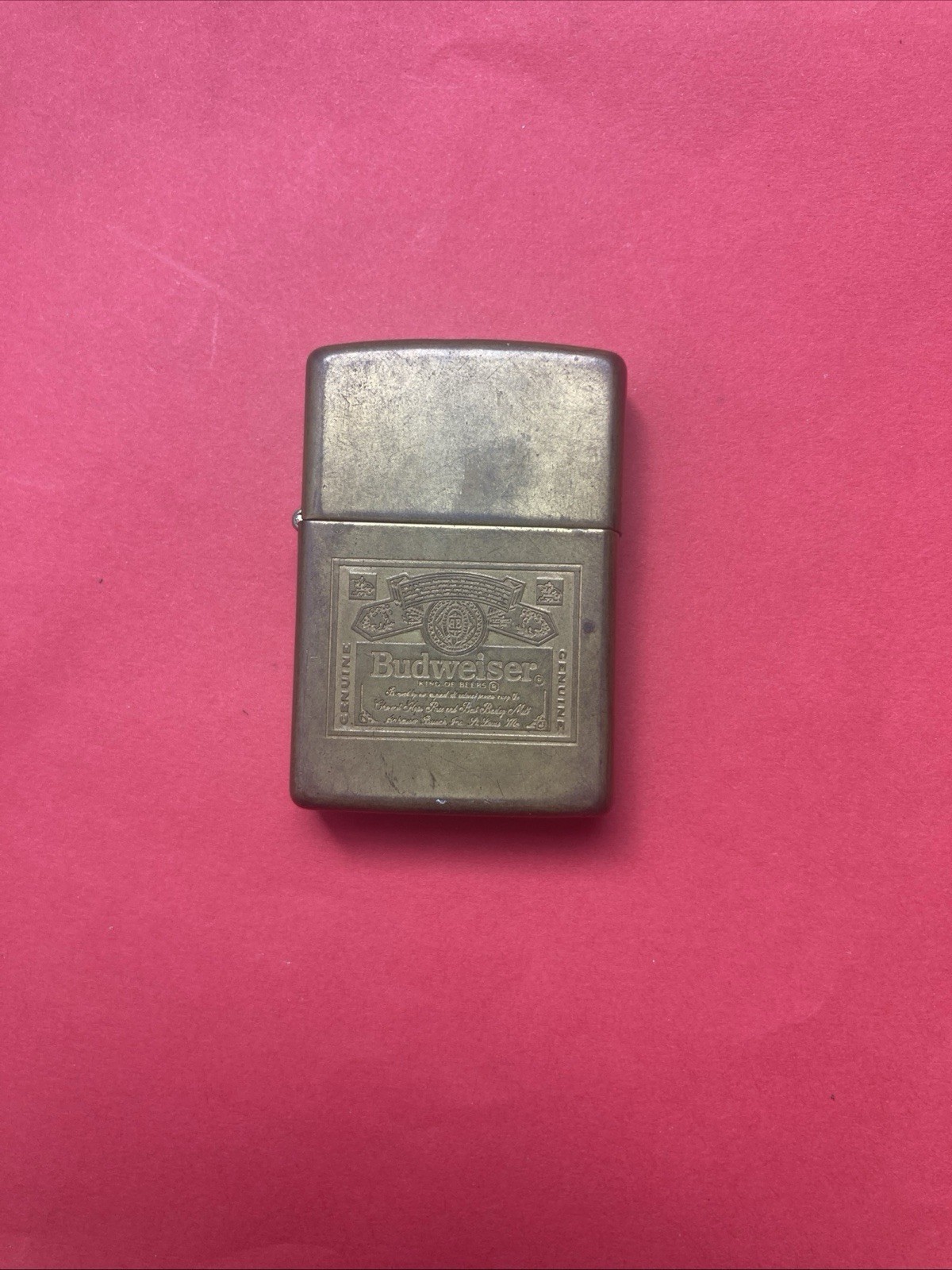 1993 Budweiser Brass Zippo Lighter Beer Advertising Barware USA Made Vintage -EL