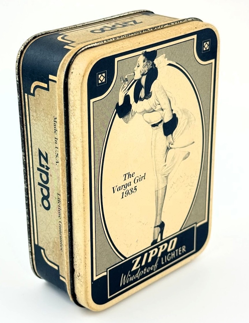 Vintage Zippo Varga Girl 1935 Lighter Tin Set