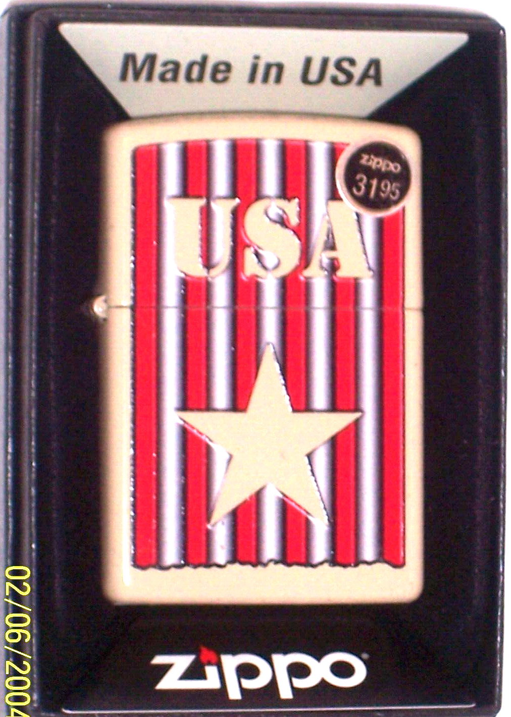 New Windproof US ZIPPO Oil Lighter 48204 American USA Star Flat Sand Color Case