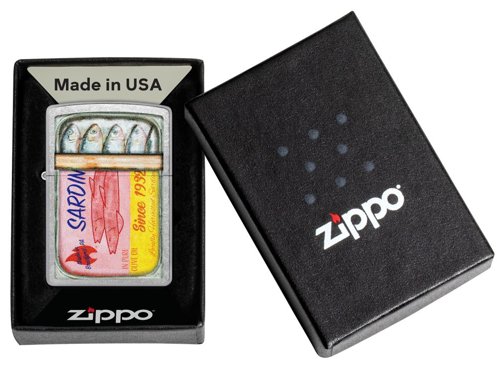 Zippo Sardines Design Street Chrome Windproof Pocket Lighter, 207-125539