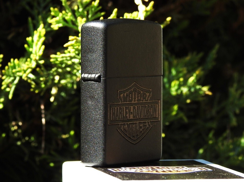 Zippo Lighter – Harley Davidson – HD Bar and Shield – Graphite – Black – # 24678
