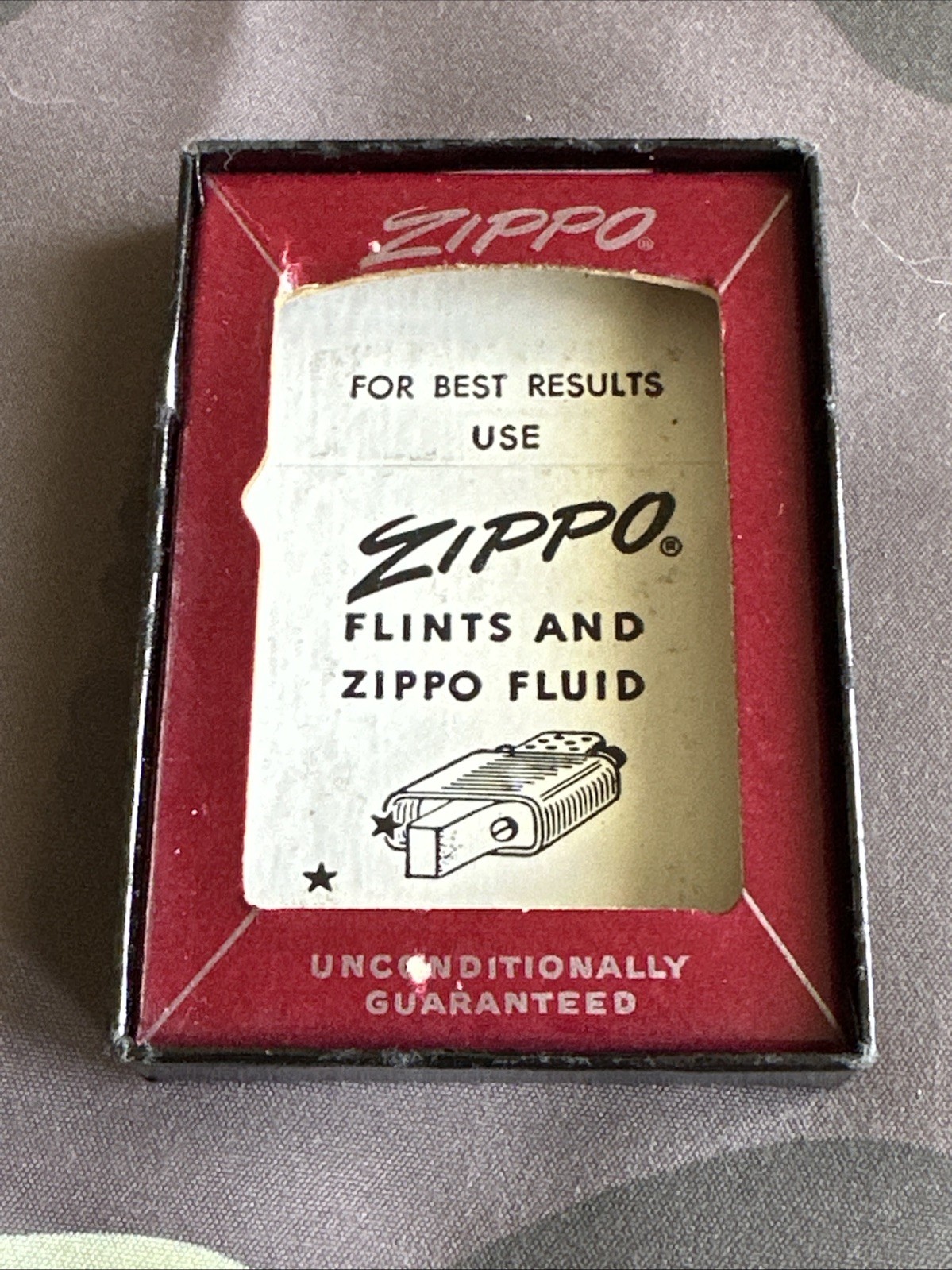 1958 Vintage Zippo Lighter – Tonawanda Engineering Company – Candy Striped Box