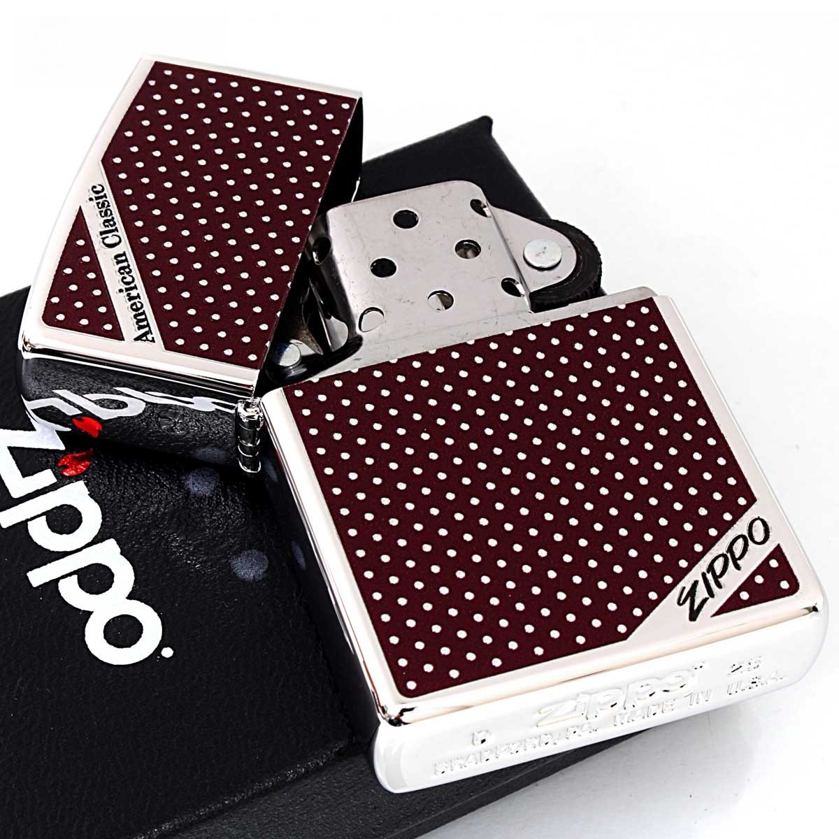 Zippo Lighter CASE ONLY American Classic Dot ZIPPO Logo