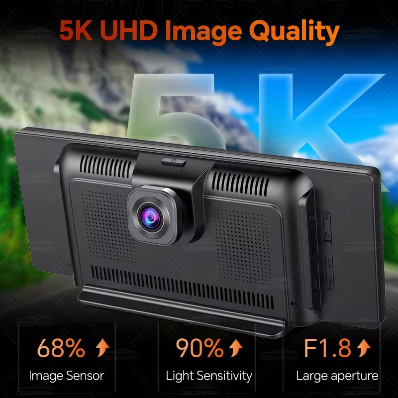 5K+1080P K8s Wireless Carplay & Android Auto 10.26 Inch Dash Cam Dual Lens GPS N