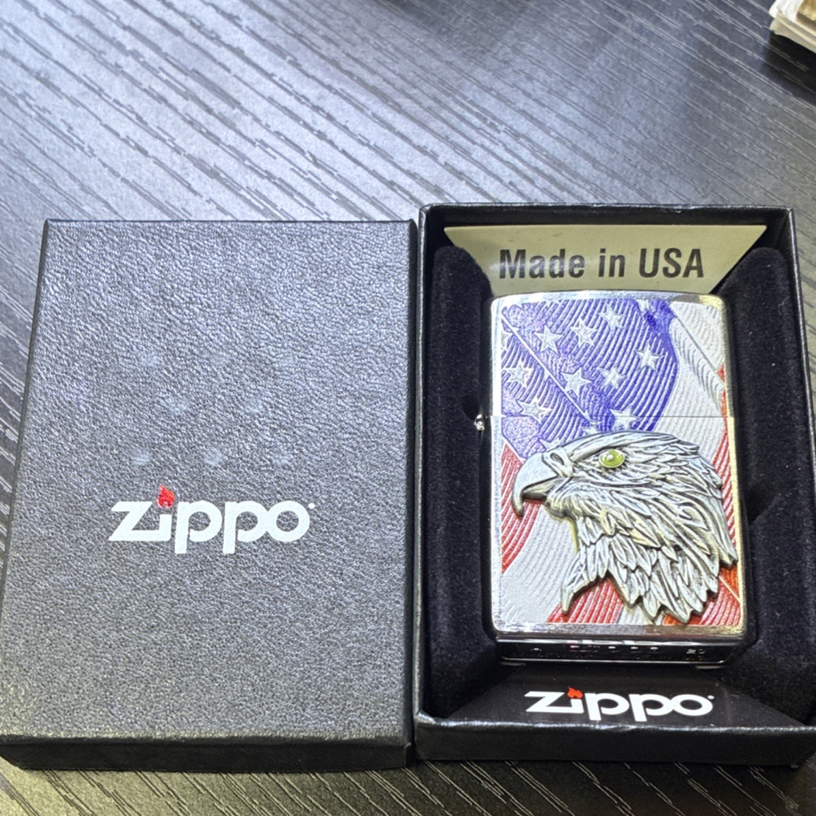 Zippo American Flag Bald Eagle Patriotic Theme Lighter