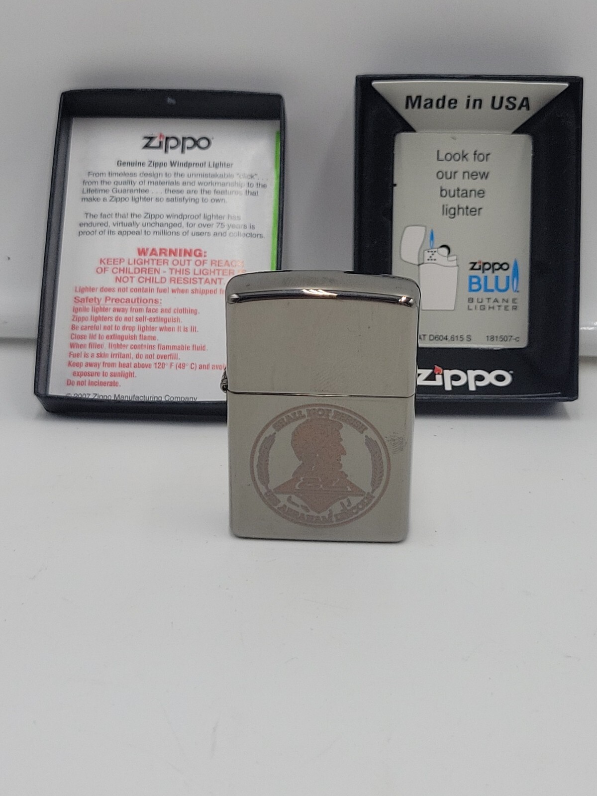 Zippo Lighter Penny 2007 USS Abraham Lincoln CVN-72 High Polished Chrome New