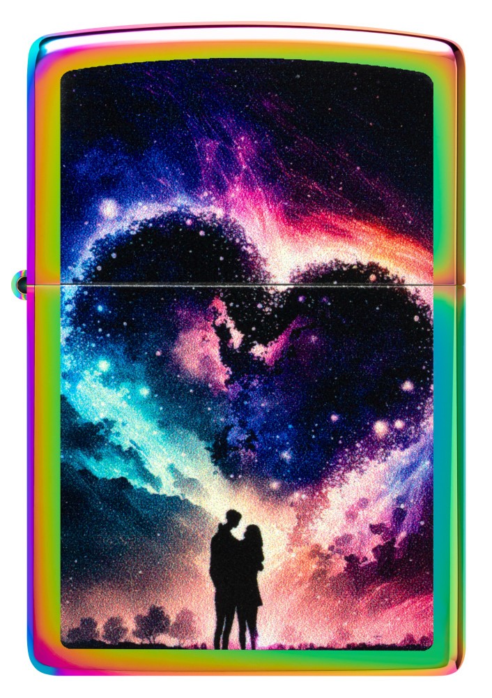 Zippo Cosmic Love Design Multi Color Windproof Pocket Lighter, 46814