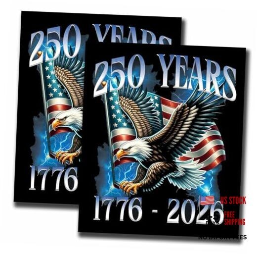 2 Pack 250 Anniversary USA 250th American United States Eagle Patriotic 1776