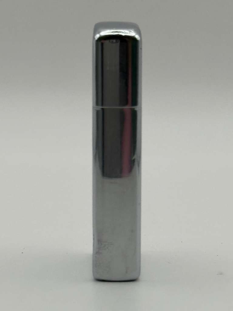 Vintage 1957 Zippo Slim Chrome Fleur De Lis Etched Pocket Lighter Pat Pending US