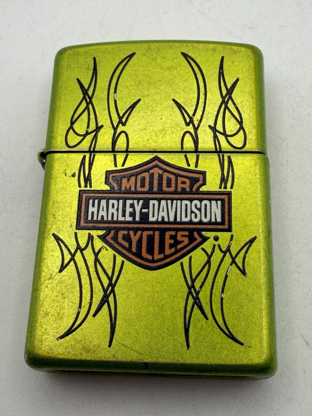 Vintage 2011 Harley Davidson Bar & Shield Metallic Green Zippo Lighter
