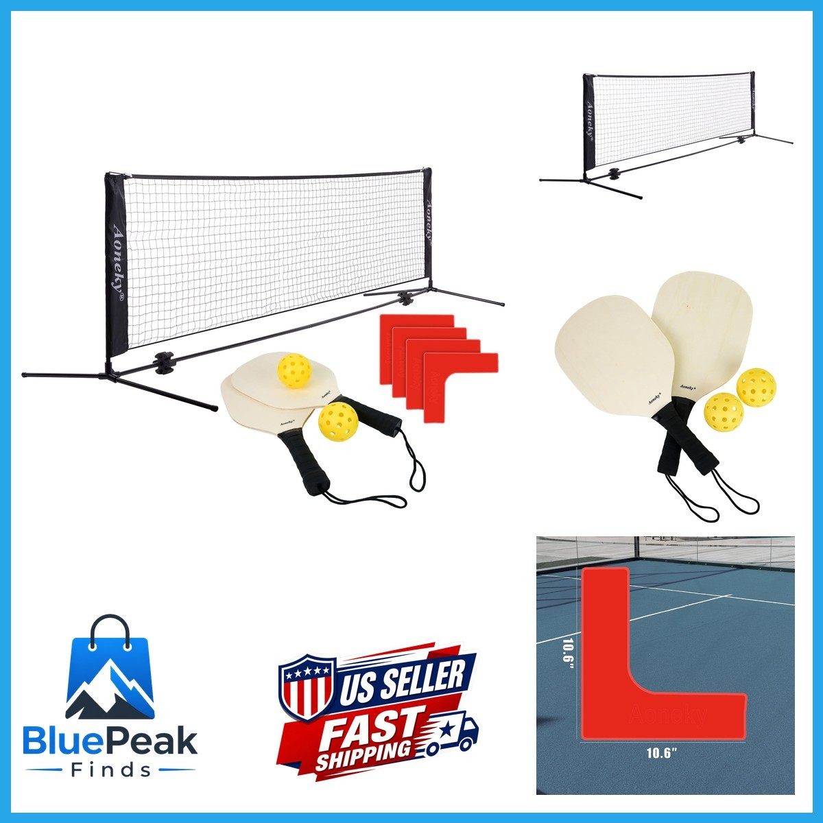 Aoneky 20Ft Portable Pickleball Set Net 2 – Kit For