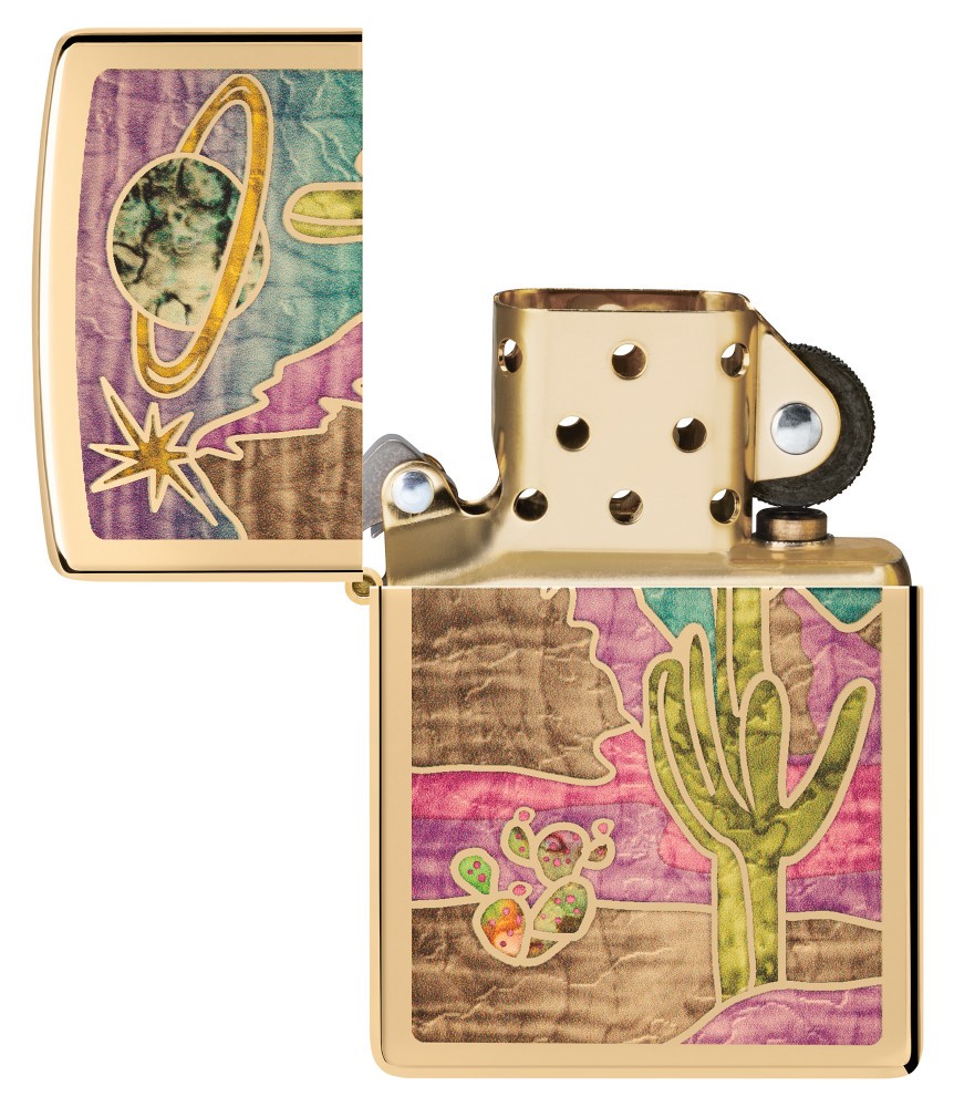 Zippo Desert Fusion Design High Polish Brass Windproof Pocket Lighter, 254B-1…
