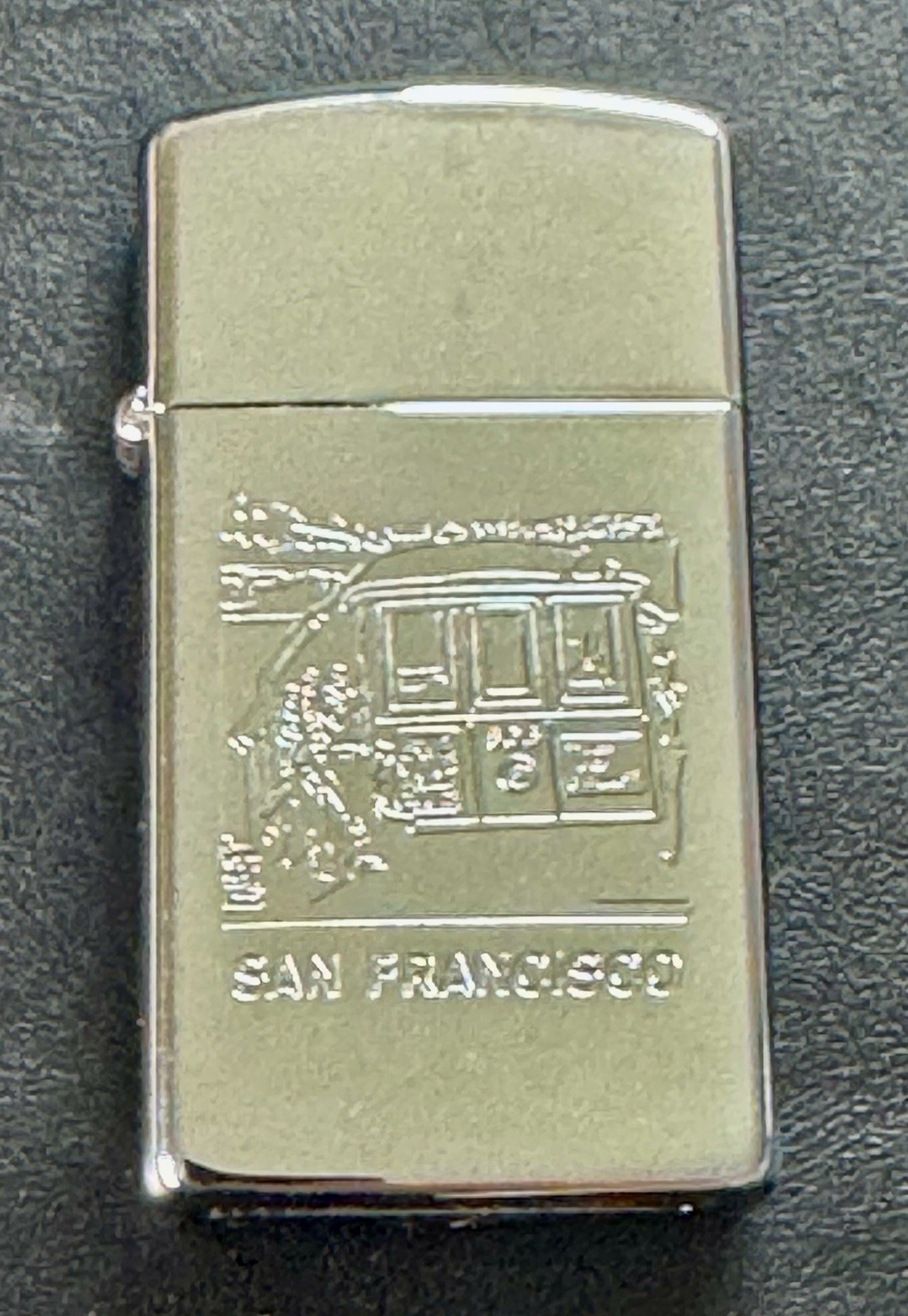 Zippo San Francisco Cable Car Florida Palm Chrome Slim Lighter MIB Unfired