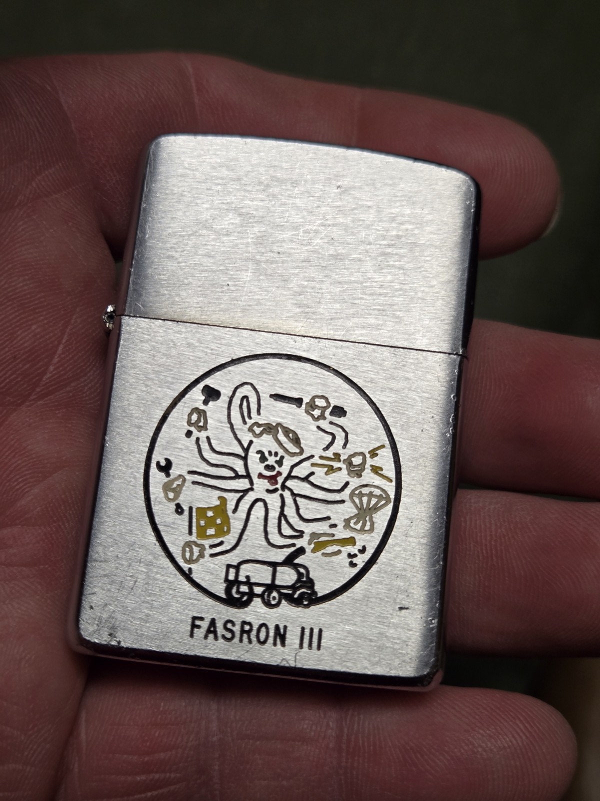 Rare Old 1960’s Vintage FASRON 3 III Military Navy Advertising Zippo Lighter