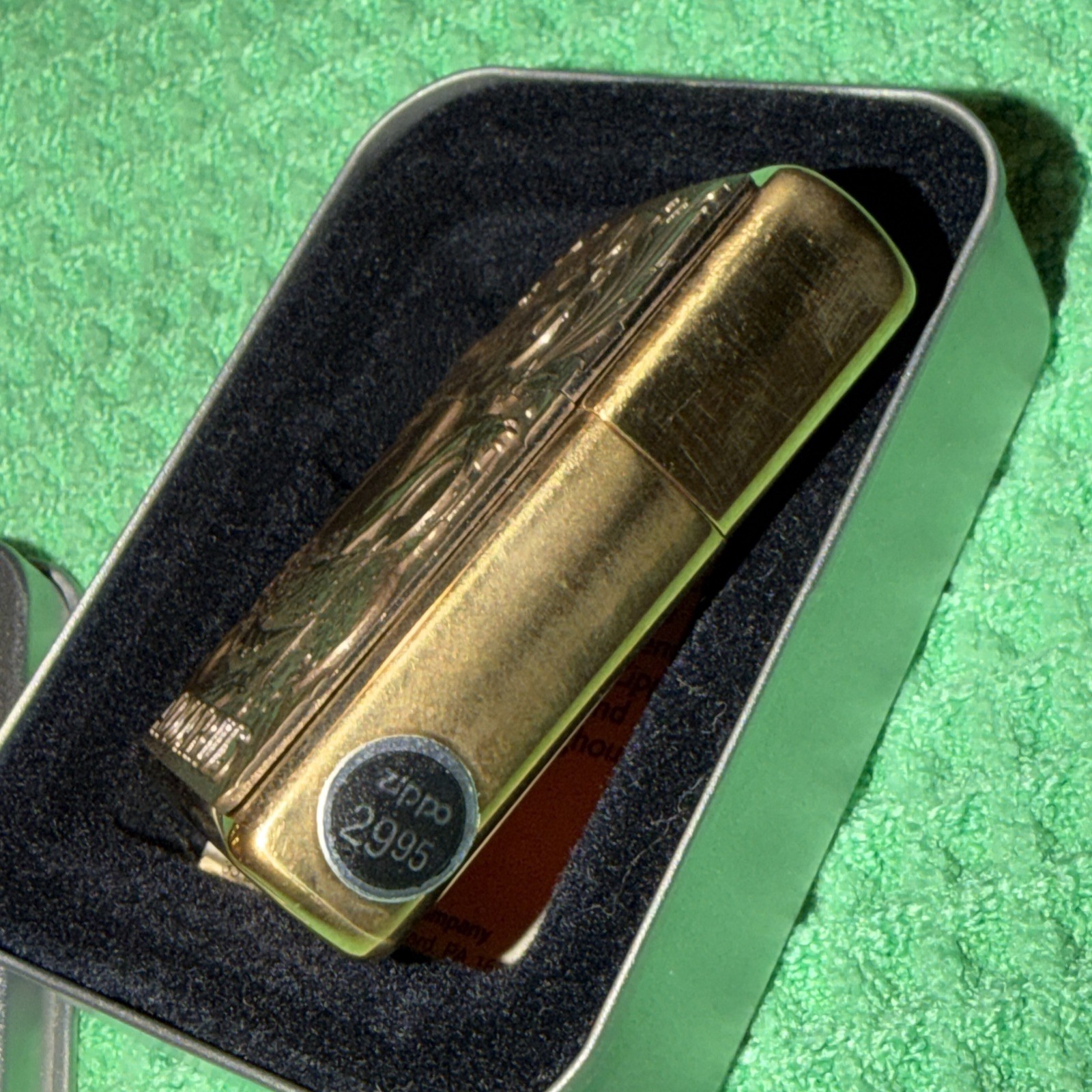 RARE 1997 LIMITED ZIPPO AQUARIUS ZODIAC BARRETT SMYTHE Brass & Unused