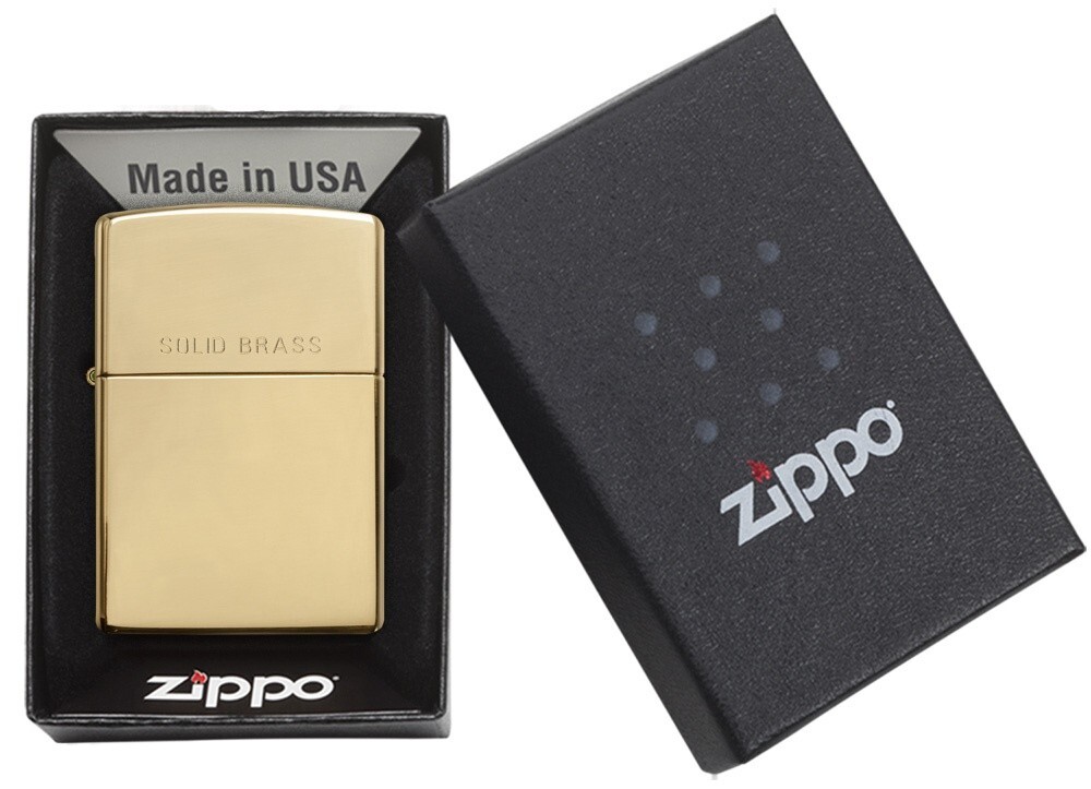 Zippo High Polish Brass With Solid Brass Engraved 254