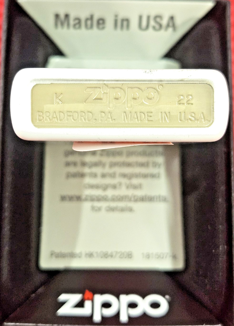 Zippo 49783 American Flag Design White Matte Finish Lighter New Old Stock