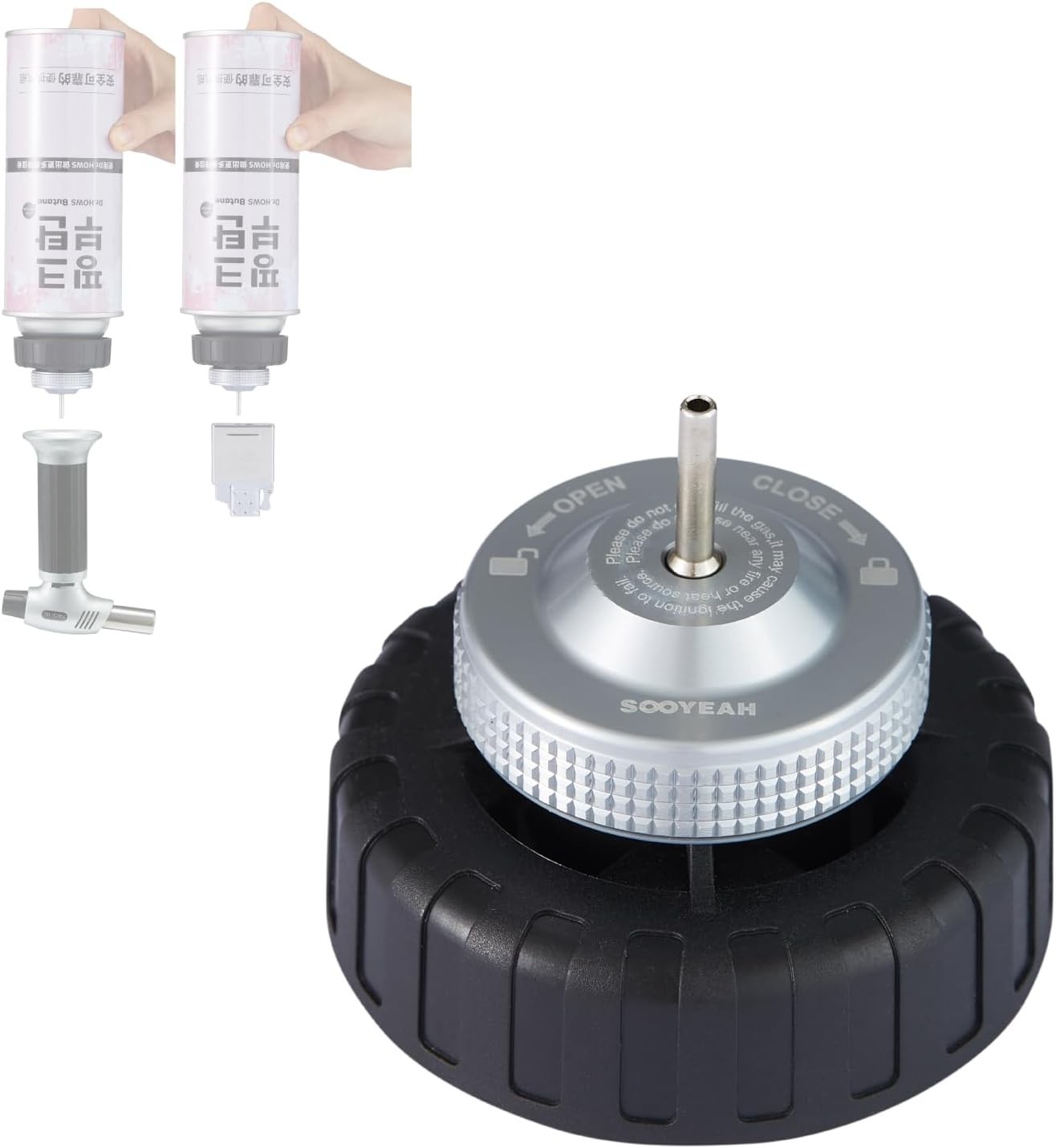 Butane Fill Adapter,Gas Refill 2.16*2.16*1.77in/ 5.5*5.5*4.5CM, Grey