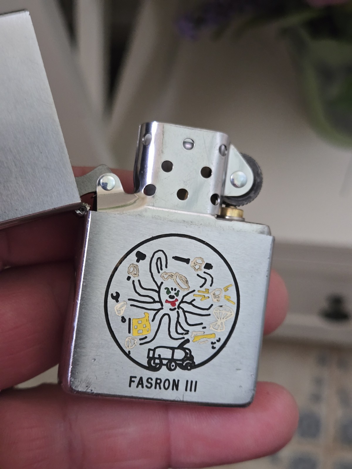 Rare Old 1960’s Vintage FASRON 3 III Military Navy Advertising Zippo Lighter