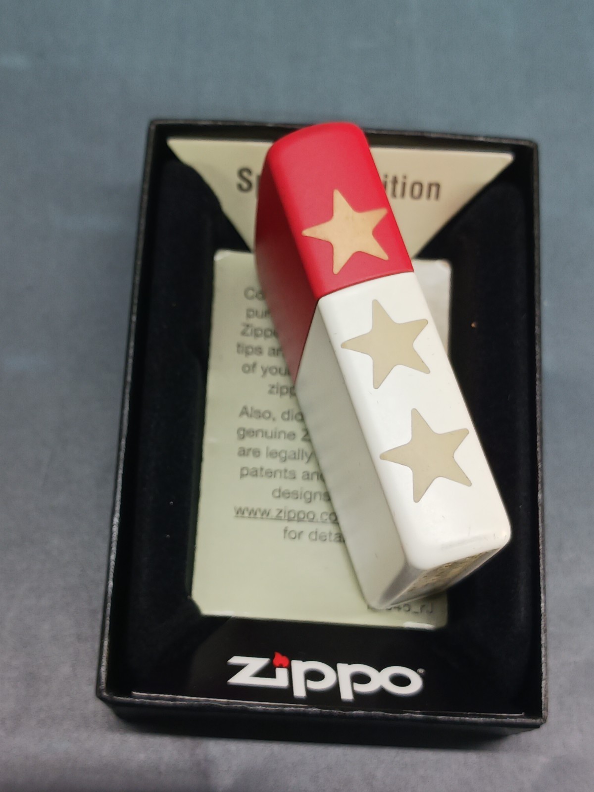 Zippo America 250 Model White/Red Matte Laser Engraved 47295 NOT Limited Edition