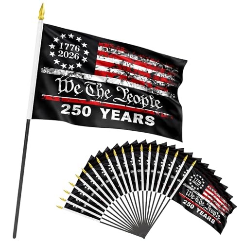 20 Pack American Flags for Outside Decorations – 250 Anniversary USA Flag – 5.51