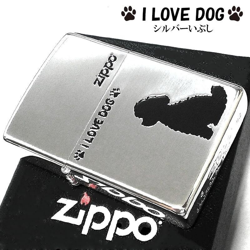 Zippo I Love Dog Toy Poodle Silver Etching Single Sided Processing Lighter Japan