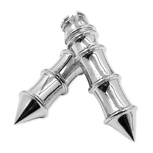 TRHB110-1“- Motorcycle Chrome Skeleton Spike 1″ 25mm Hand Grips Compatible