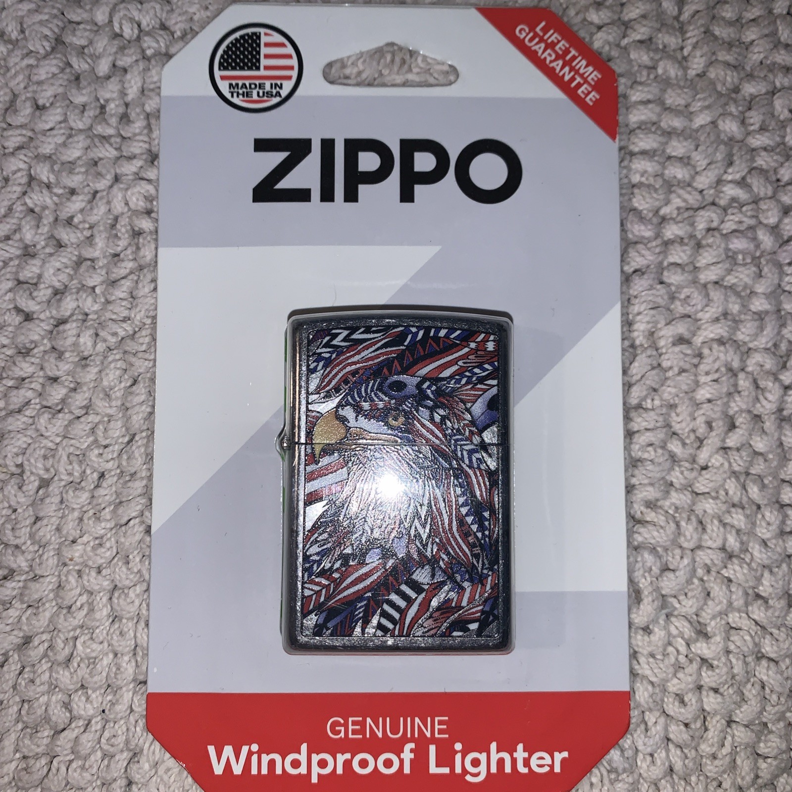 Zippo Windproof American Eagle Lighter, Flag Design Patriotic New